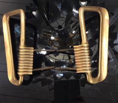 Pair of Italian Door Pulls Handle’s in Bronze Attributed to Gio Ponti, 1940