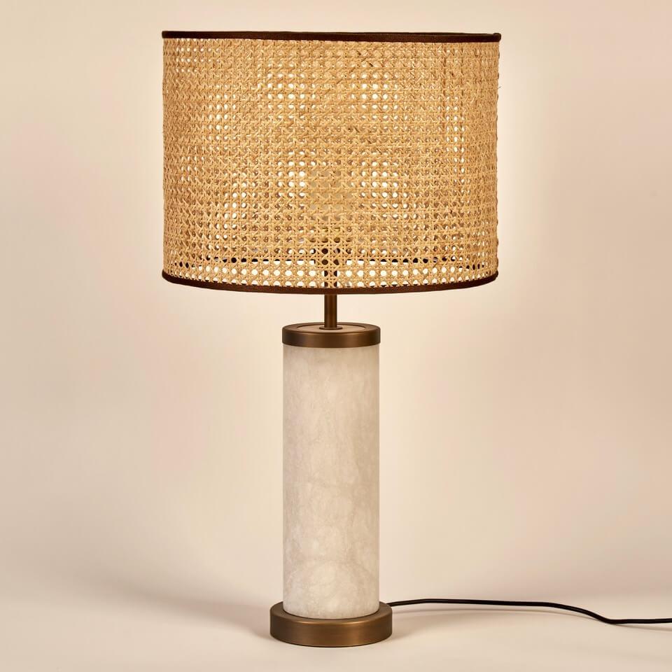 Galvanized Pair of Italian Double Light Table Lamp 