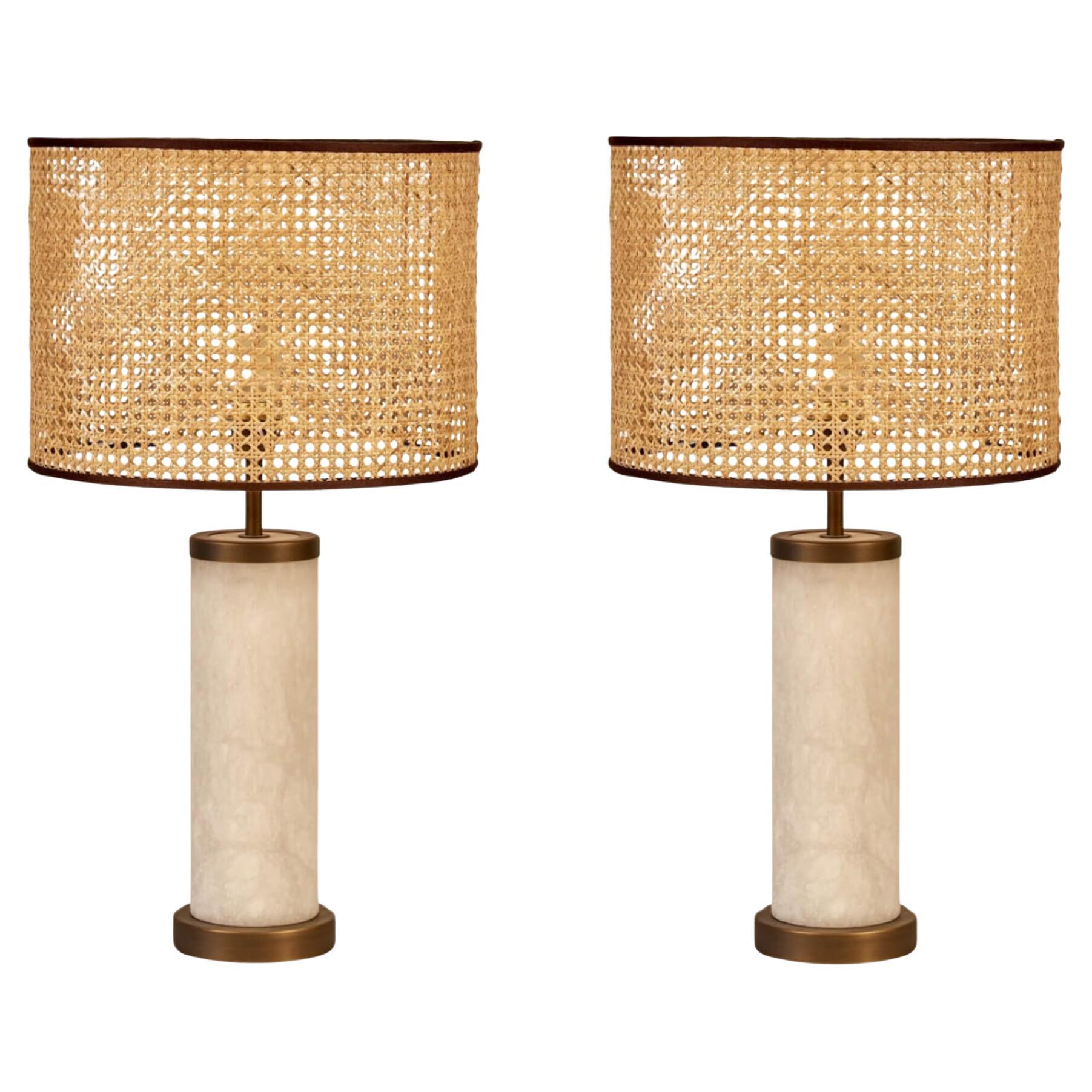 Pair of Italian Double Light Table Lamp "Hortensia" For Sale