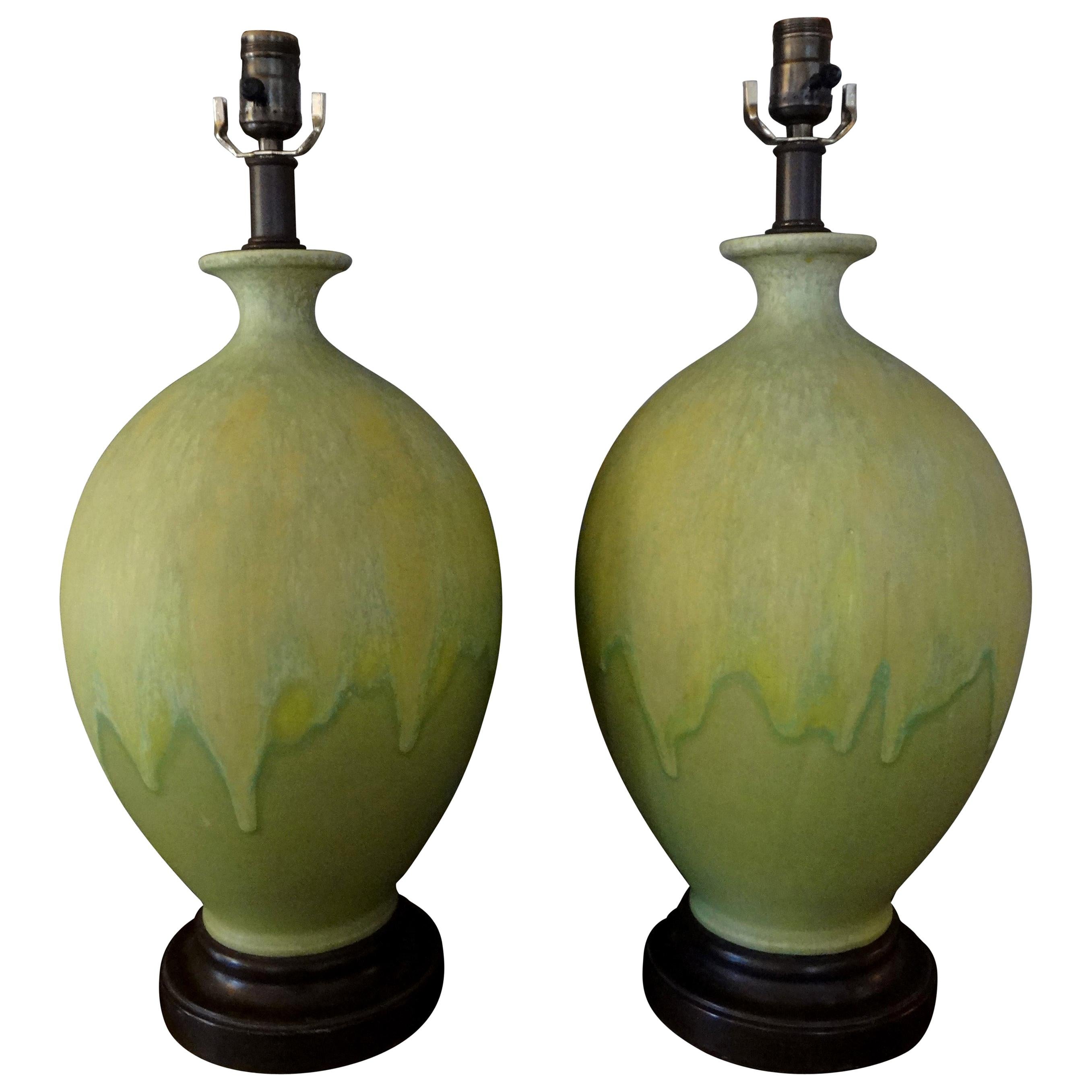 Ceramic Drip Glaze Lamps at 1stDibs