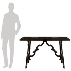 pair of Italian early 18th century Baroque Period Ebonized Fruitwood tables