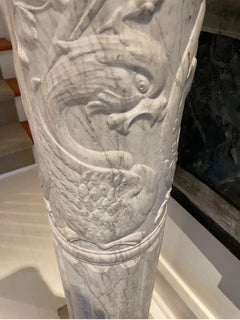 Pair of Italian early 19th C marble carved columns