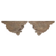 Pair of Italian Early 19th Century Carved and Patinated Venetian Wall Brackets