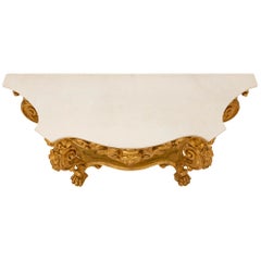 Pair of Italian Early 19th Century Freestanding Lombardi Two-Tier Consoles