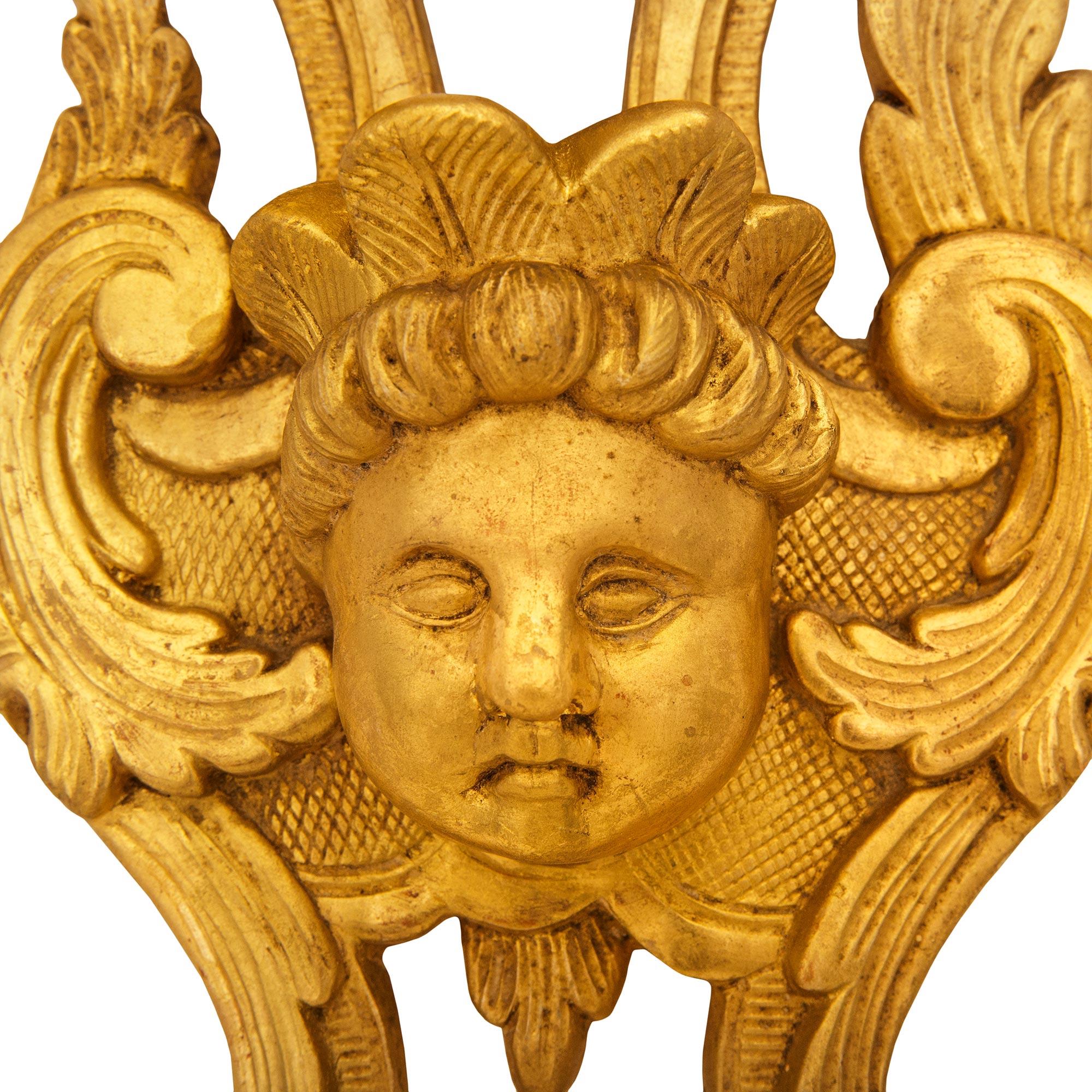 pair of Italian early 19th century Louis XVI st. Giltwood wall brackets For Sale 3