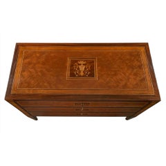 Pair of Italian Early 19th Century Louis XVI Style Mahogany and Walnut Commodes