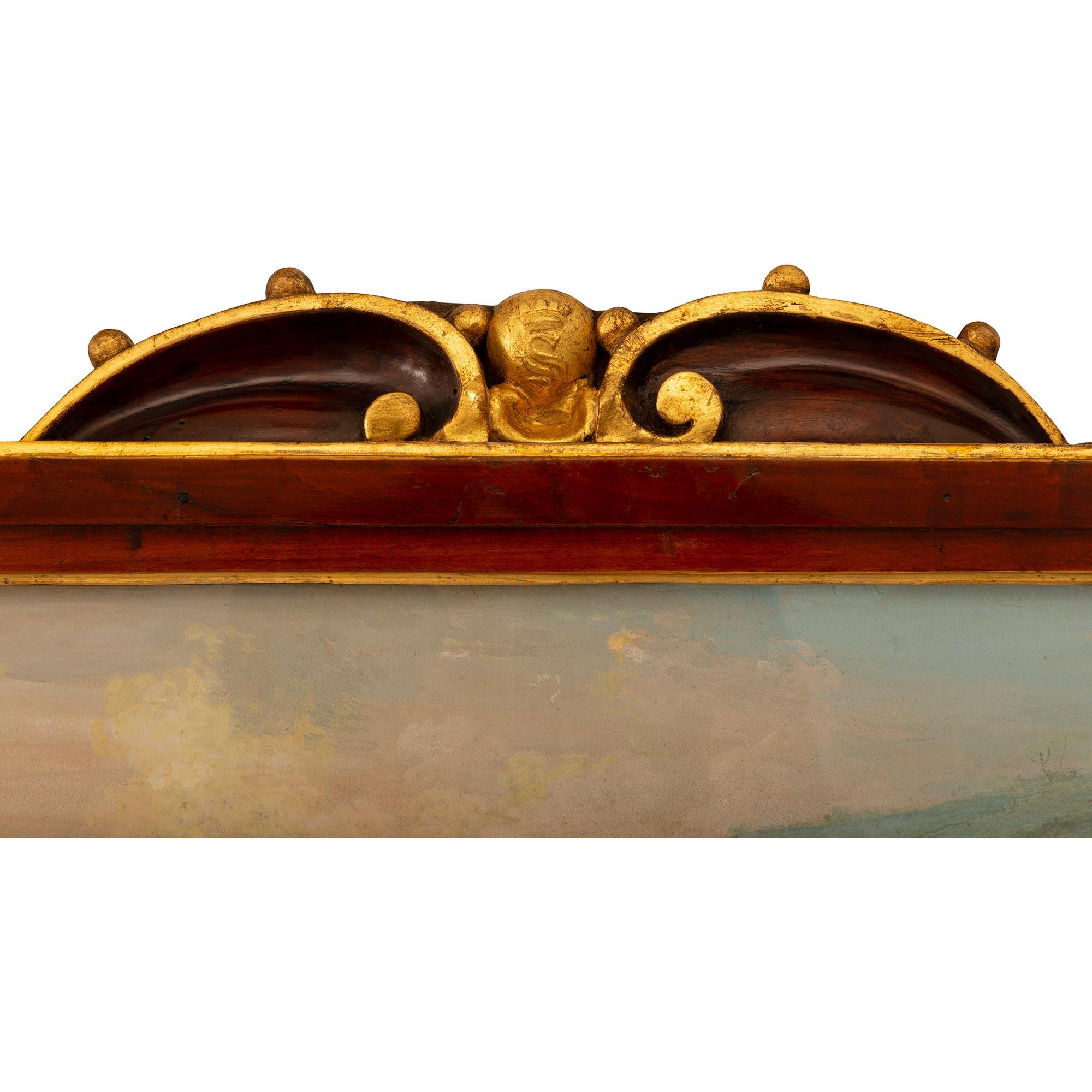 Walnut Pair Of Italian Early 19th Century Neapolitan Neo-Classical St. Gouaches For Sale