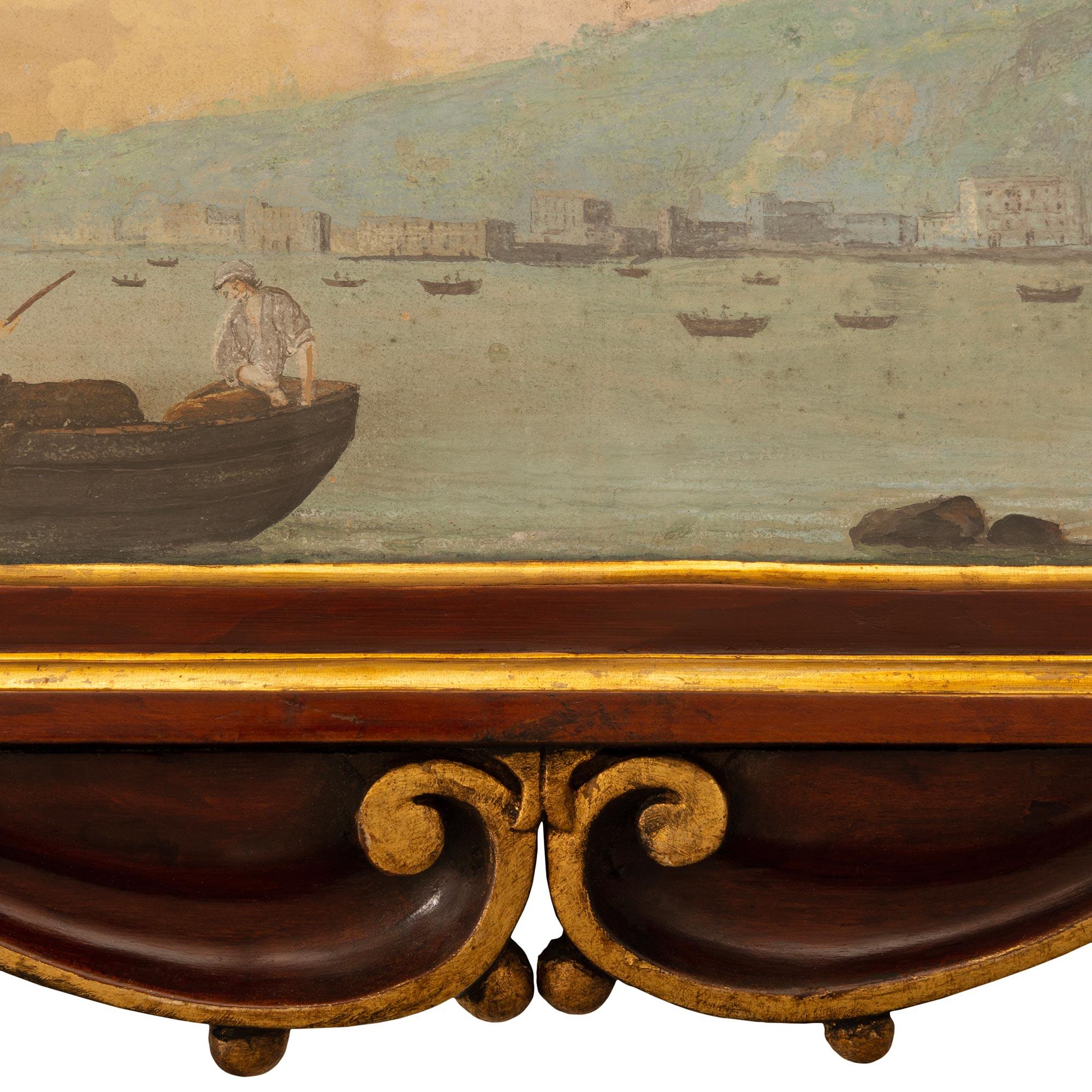 Pair Of Italian Early 19th Century Neapolitan Neo-Classical St. Gouaches For Sale 4