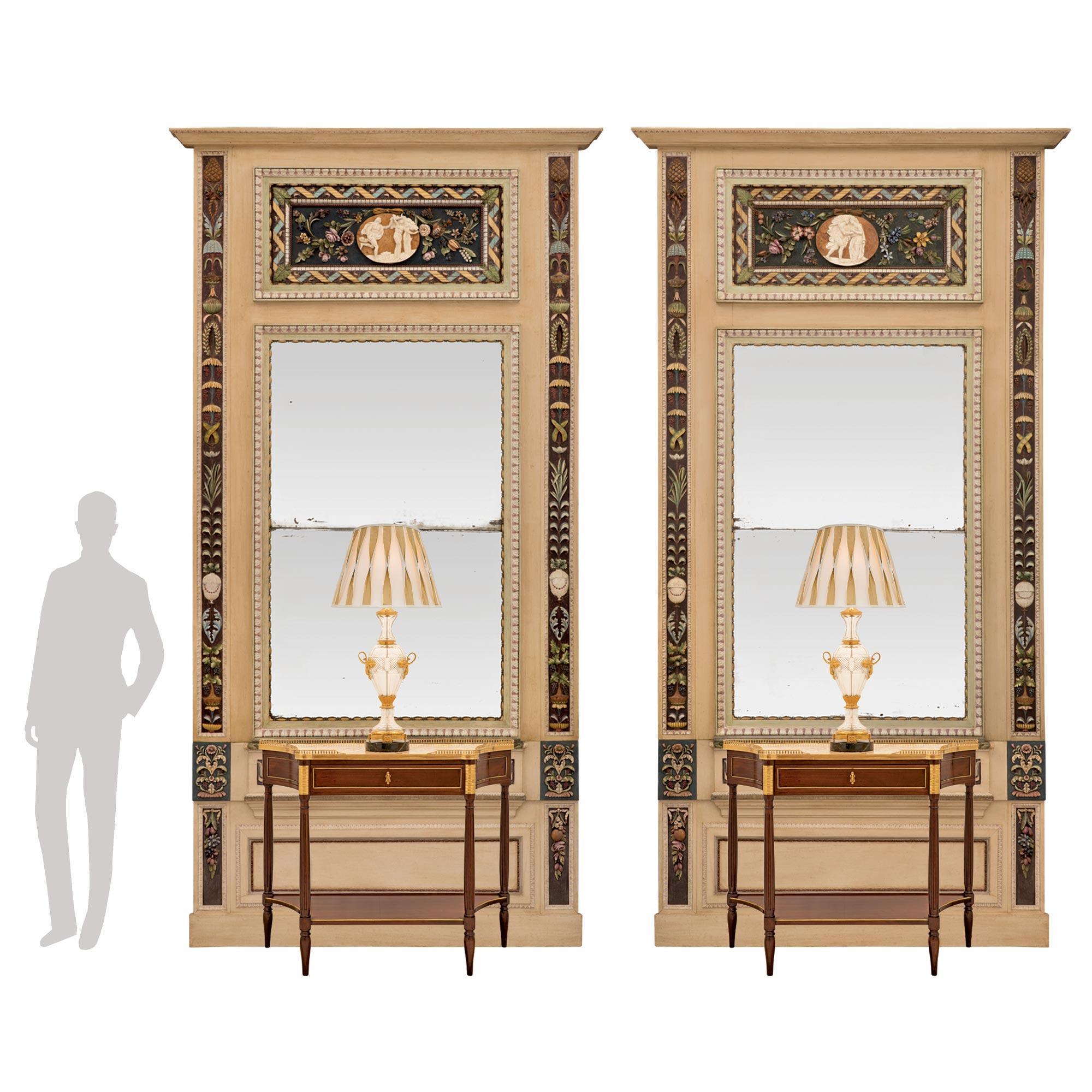 Pair of Italian Early 19th Century Neo-Classical St. Trumeau Mirrors For Sale 5