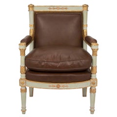 Pair of Italian Early 19th Century Neoclassical Style Armchairs