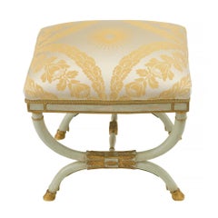 Pair of Italian Early 19th Century Neoclassical Style Patinated and Gilt Benches