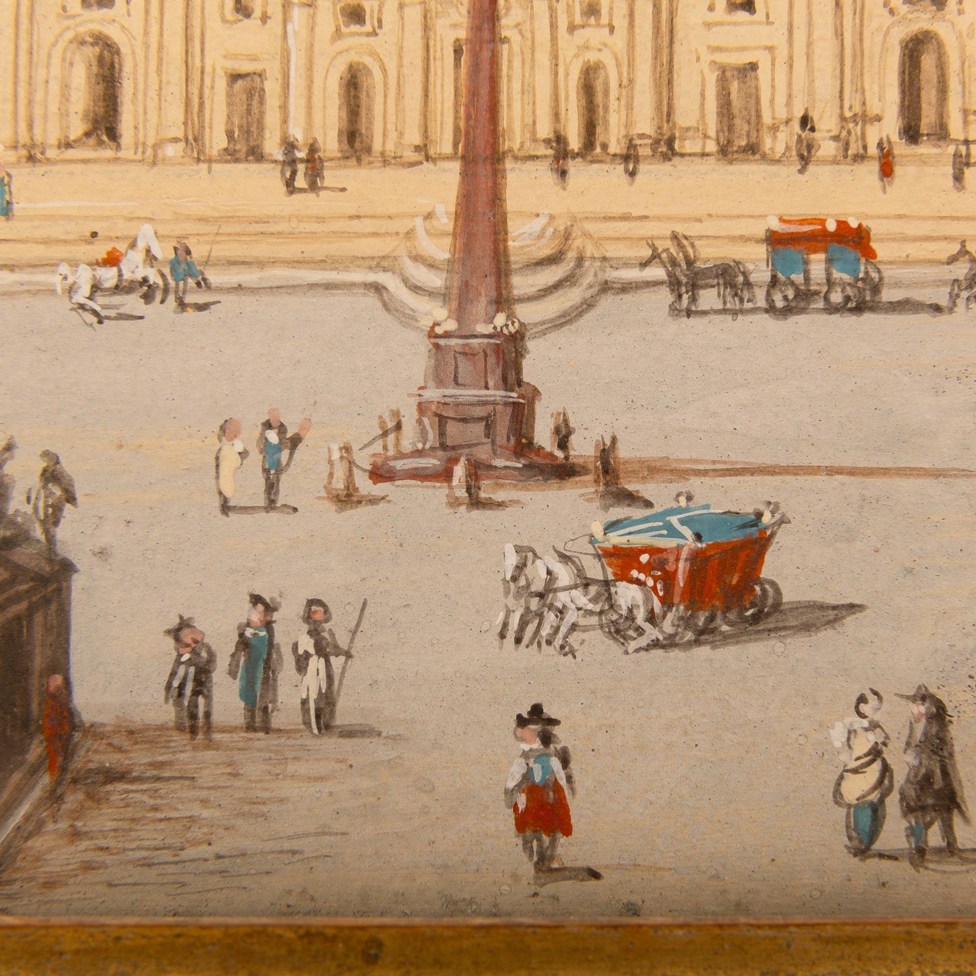 Paire d'huiles sur toile italiennes du début du 19e siècle représentant des monuments romains en vente 2