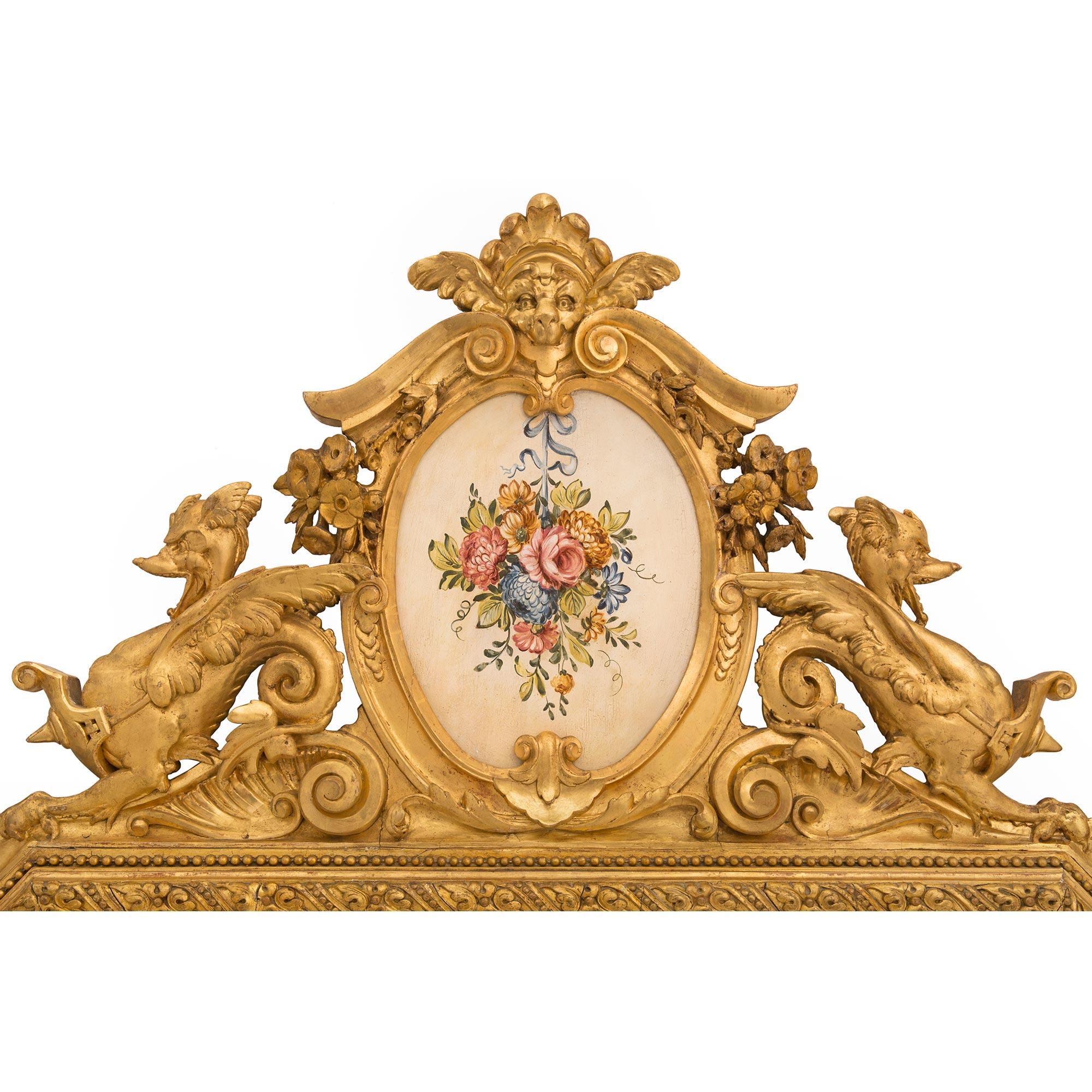 Pair of Italian Early 19th Century St. Giltwood Mirrors from the Lombardi Region For Sale 2