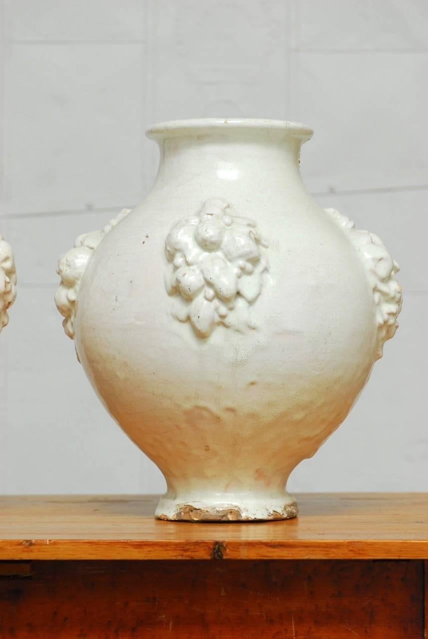 Rustic Pair of Italian Earthenware Pottery Jars