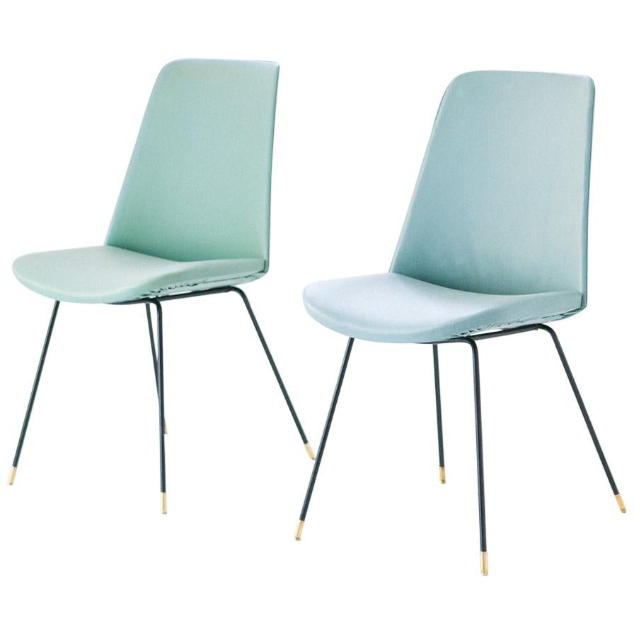 Pair of Italian Easy Chairs Model DU22 by Gastone Rinaldi for Rima For Sale