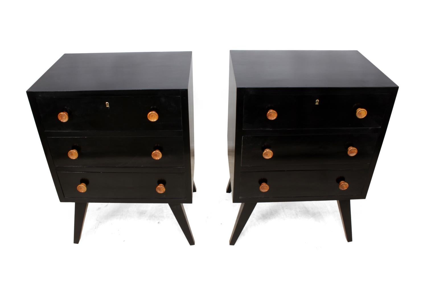 Other Pair of Italian Ebonized Chests