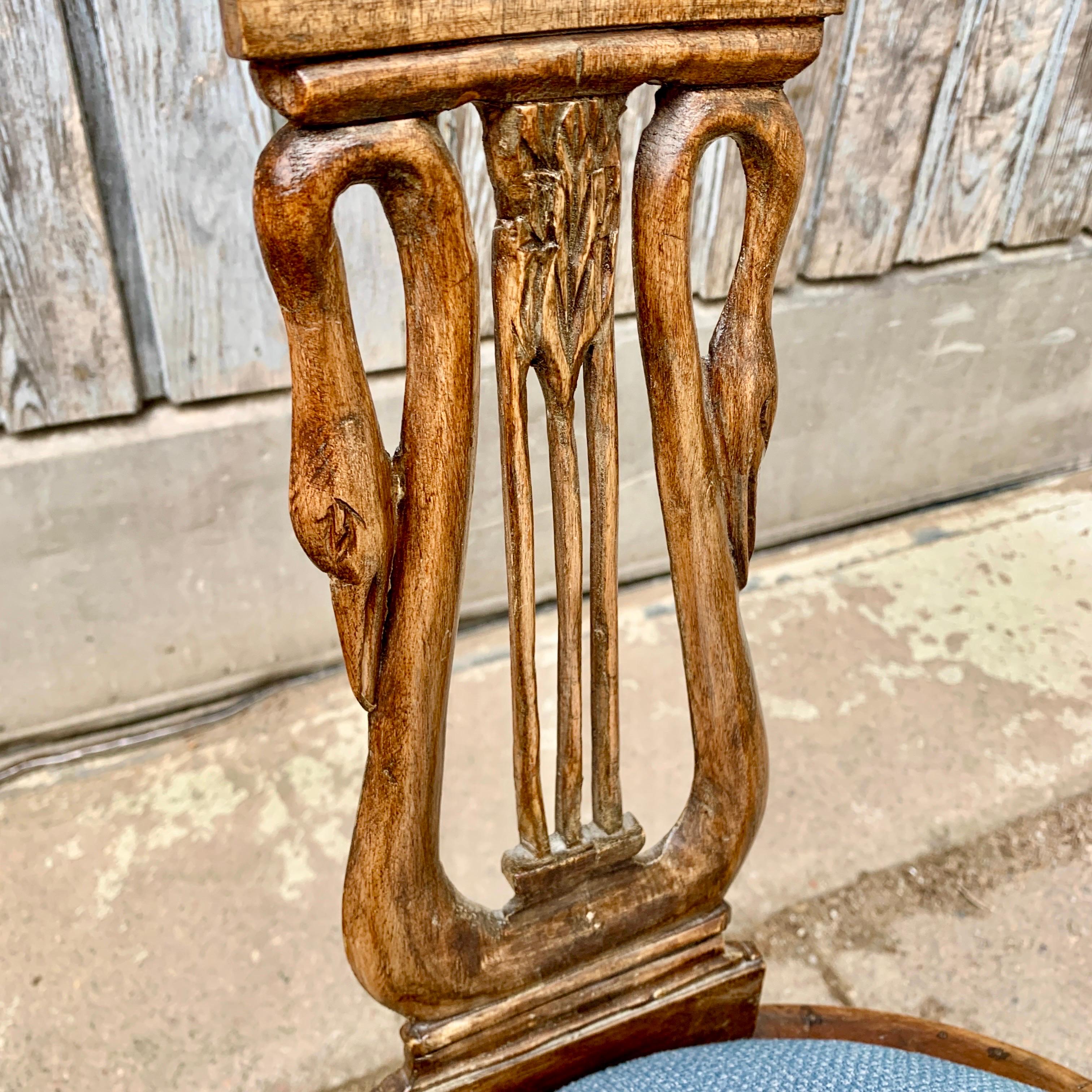 Pair of Italian Empire Dining Chairs From Early 19th Century For Sale 5