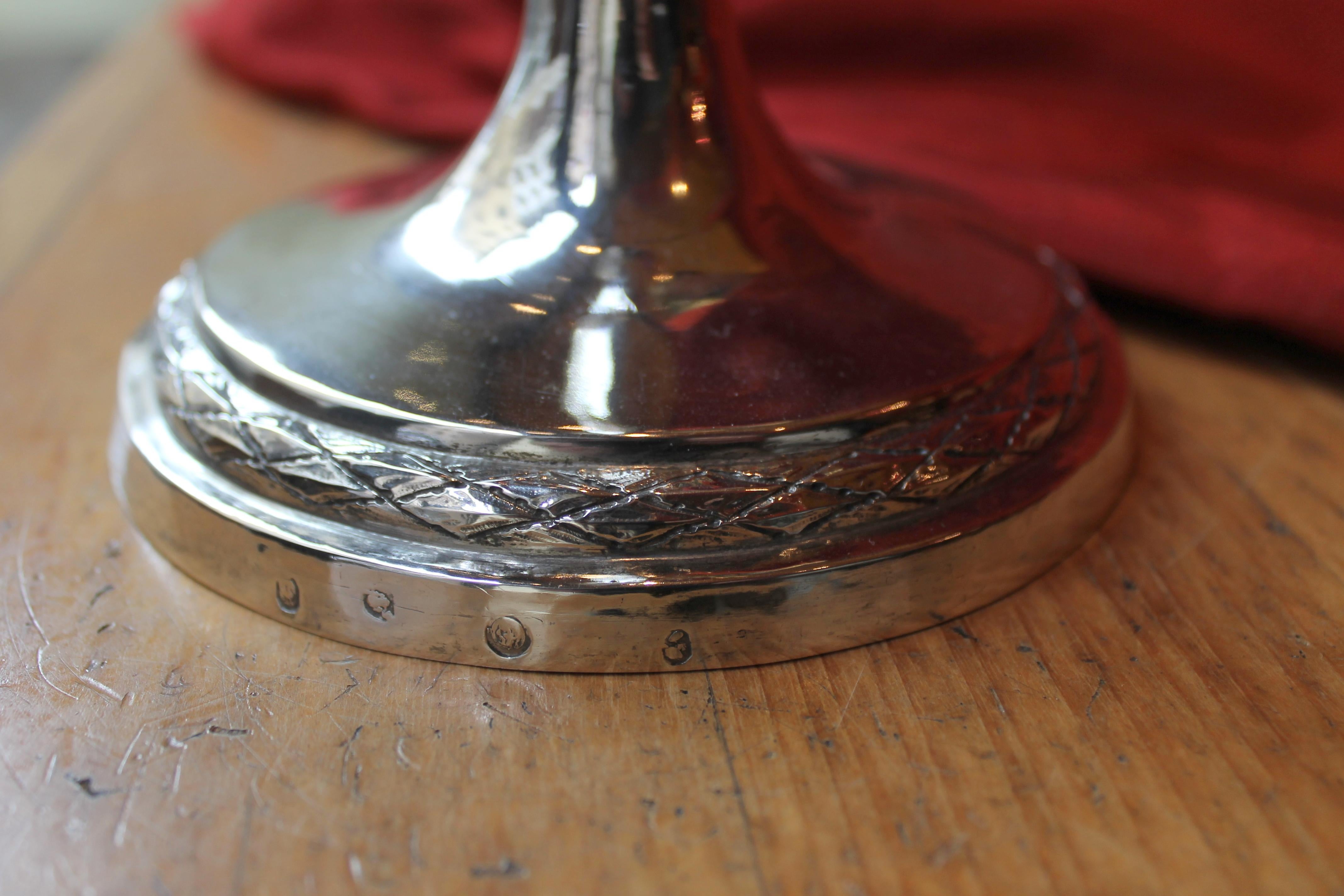 Coppia di candelabri in argento dell'Impero Italiano dell'inizio del XIX secolo, Roma, circa 1811 in vendita 1