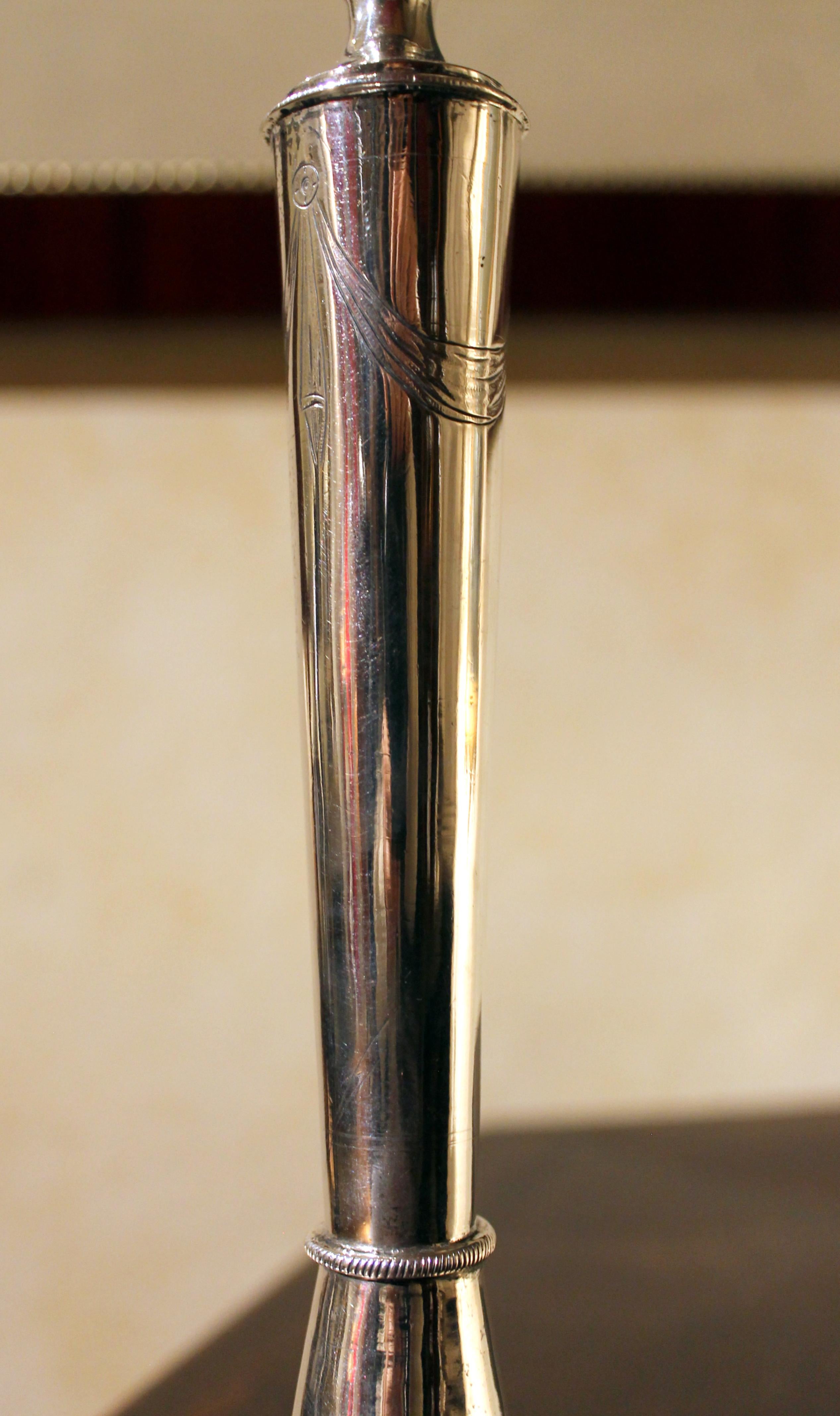 Coppia di candelabri in argento dell'Impero Italiano dell'inizio del XIX secolo, Roma, circa 1811 in vendita 3