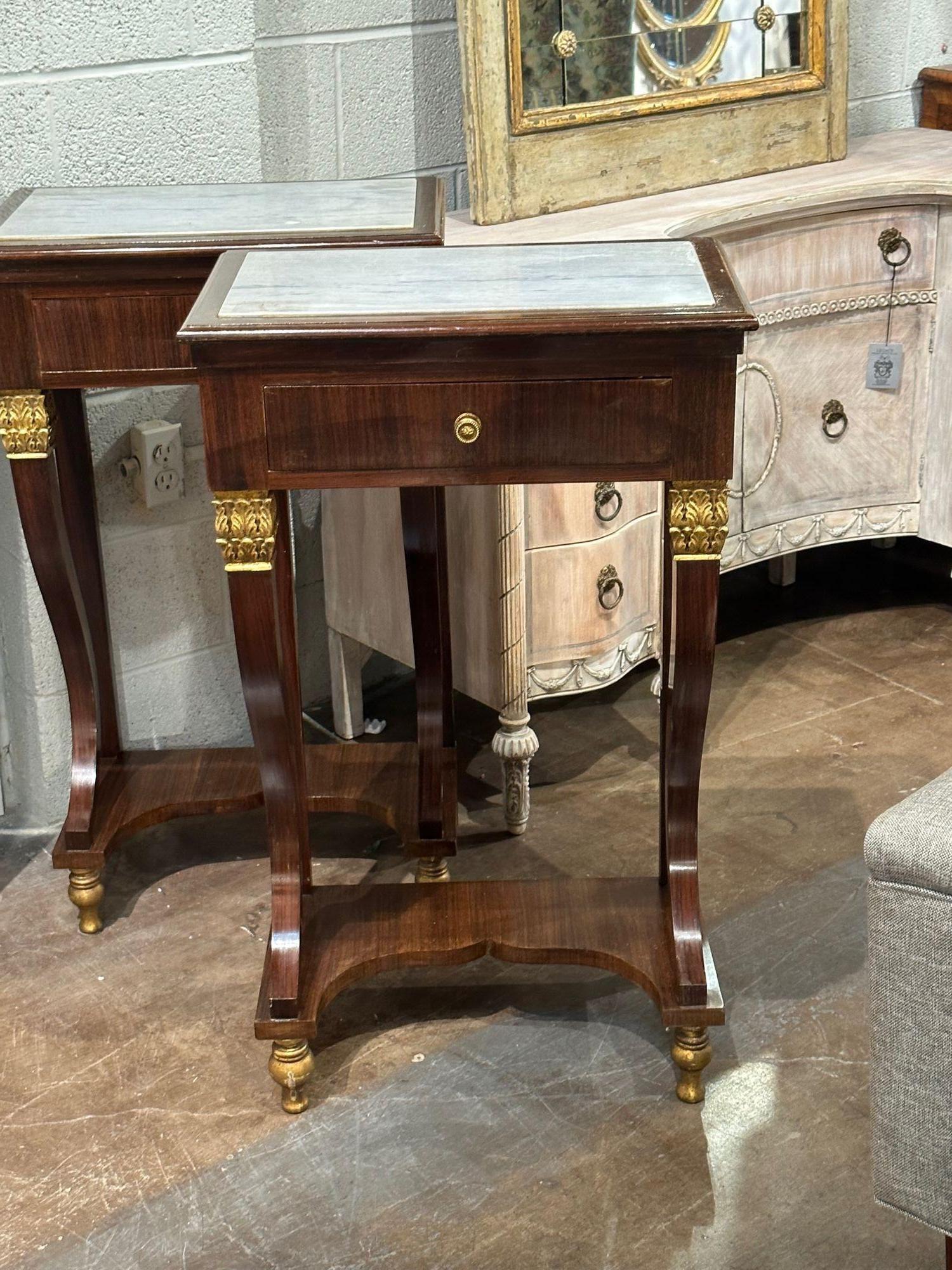 Pair of Italian Empire Side Tables In Good Condition For Sale In Dallas, TX