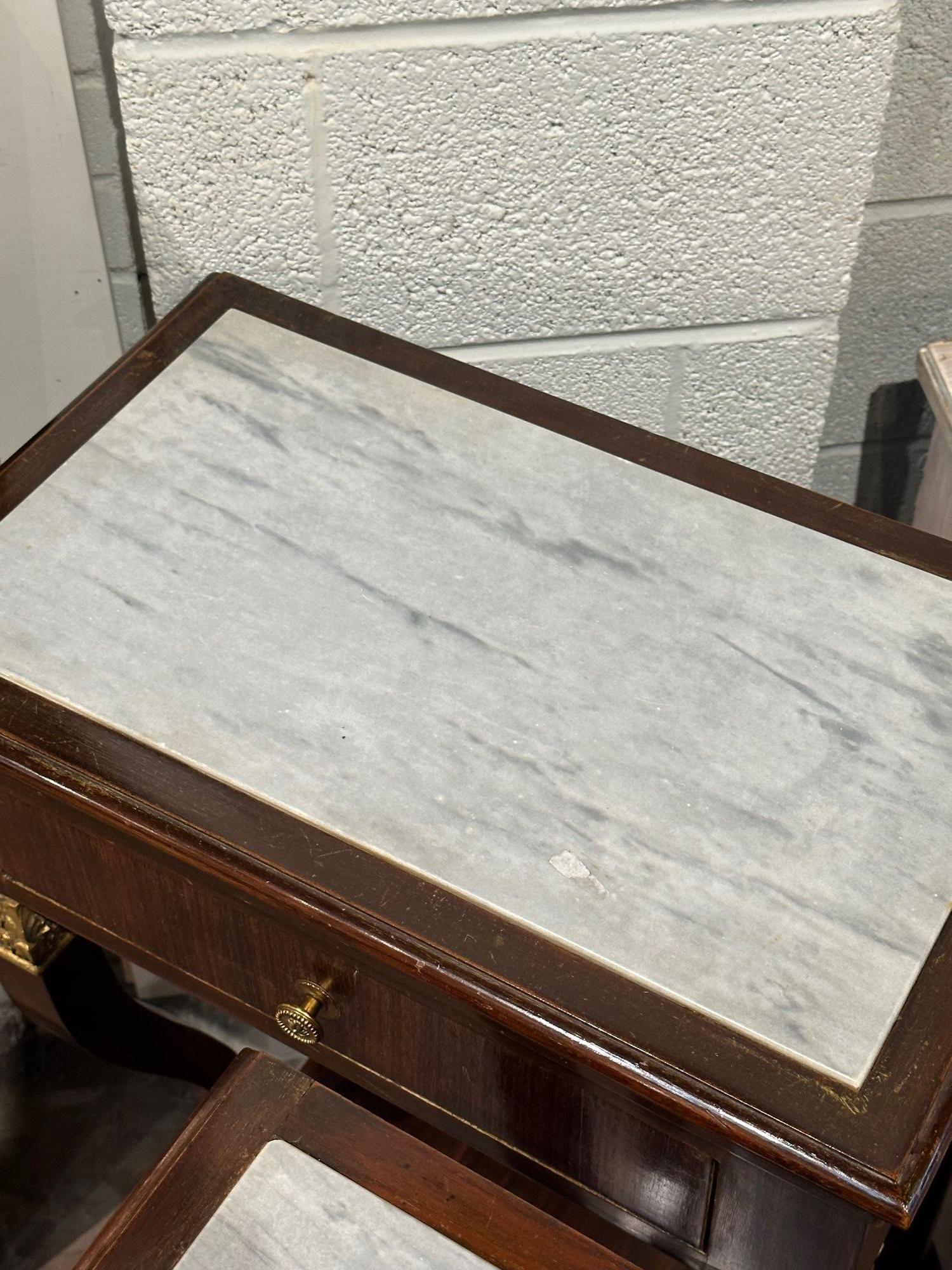 Marble Pair of Italian Empire Side Tables For Sale