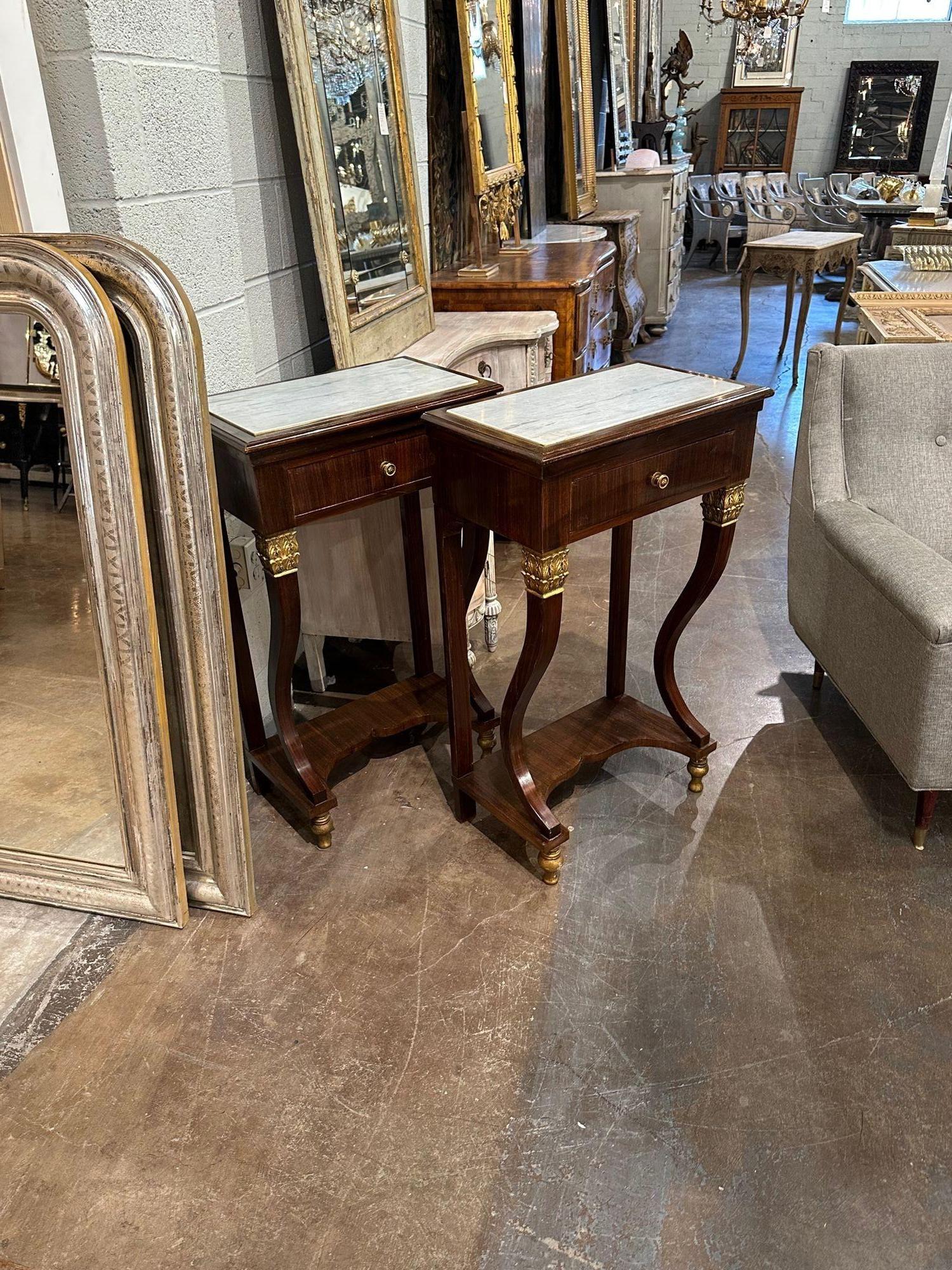 Pair of Italian Empire Side Tables For Sale 3
