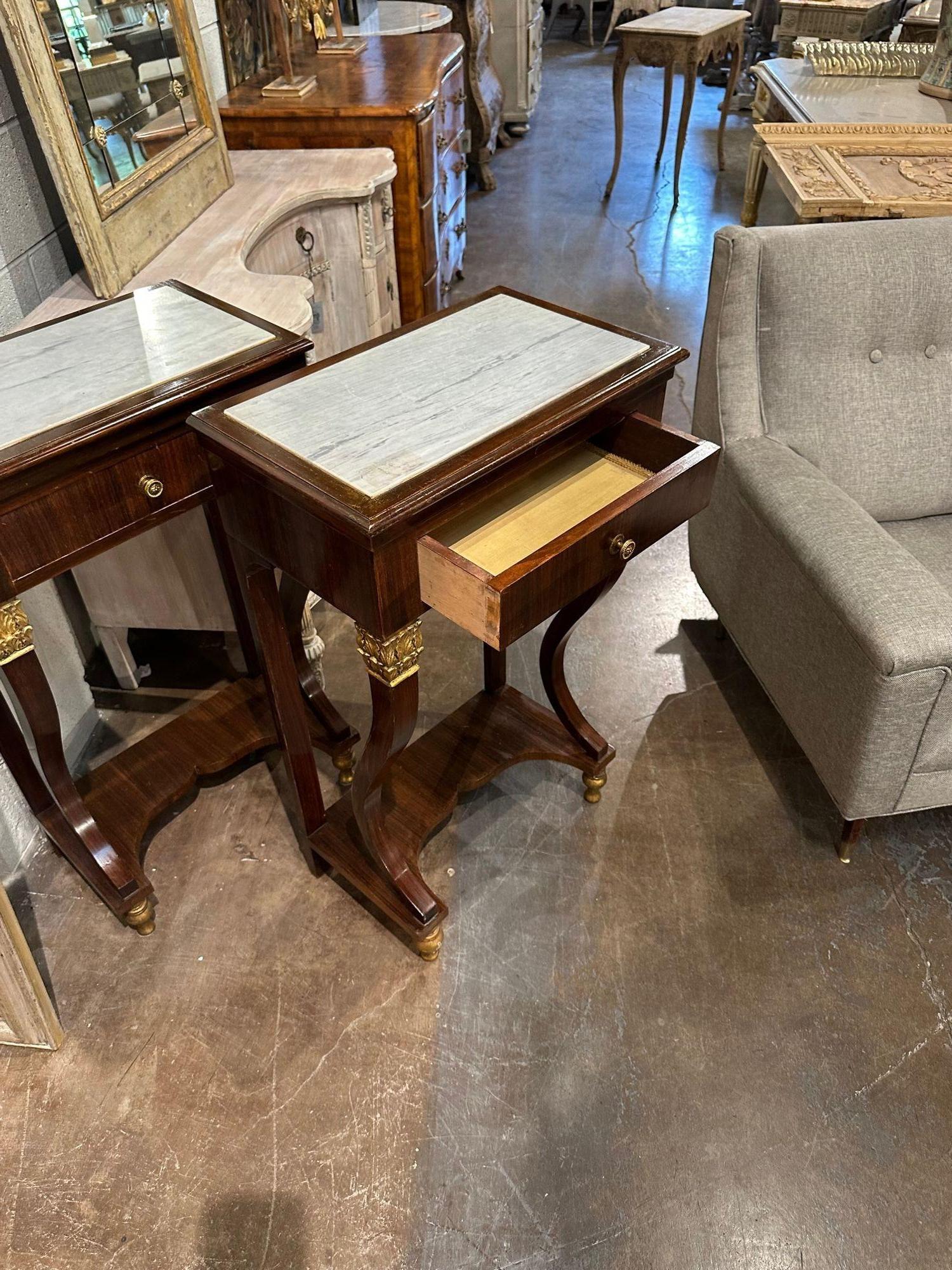 Pair of Italian Empire Side Tables For Sale 4