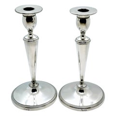 Antique Pair of Italian Empire Silver Candlesticks, Milan, circa 1810