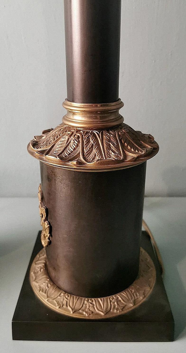 Pair Of Italian Empire-Style Table Lamps In Bronze And Brass 9