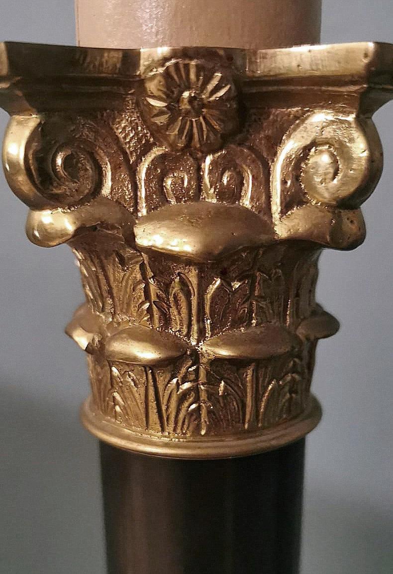 Pair Of Italian Empire-Style Table Lamps In Bronze And Brass 13