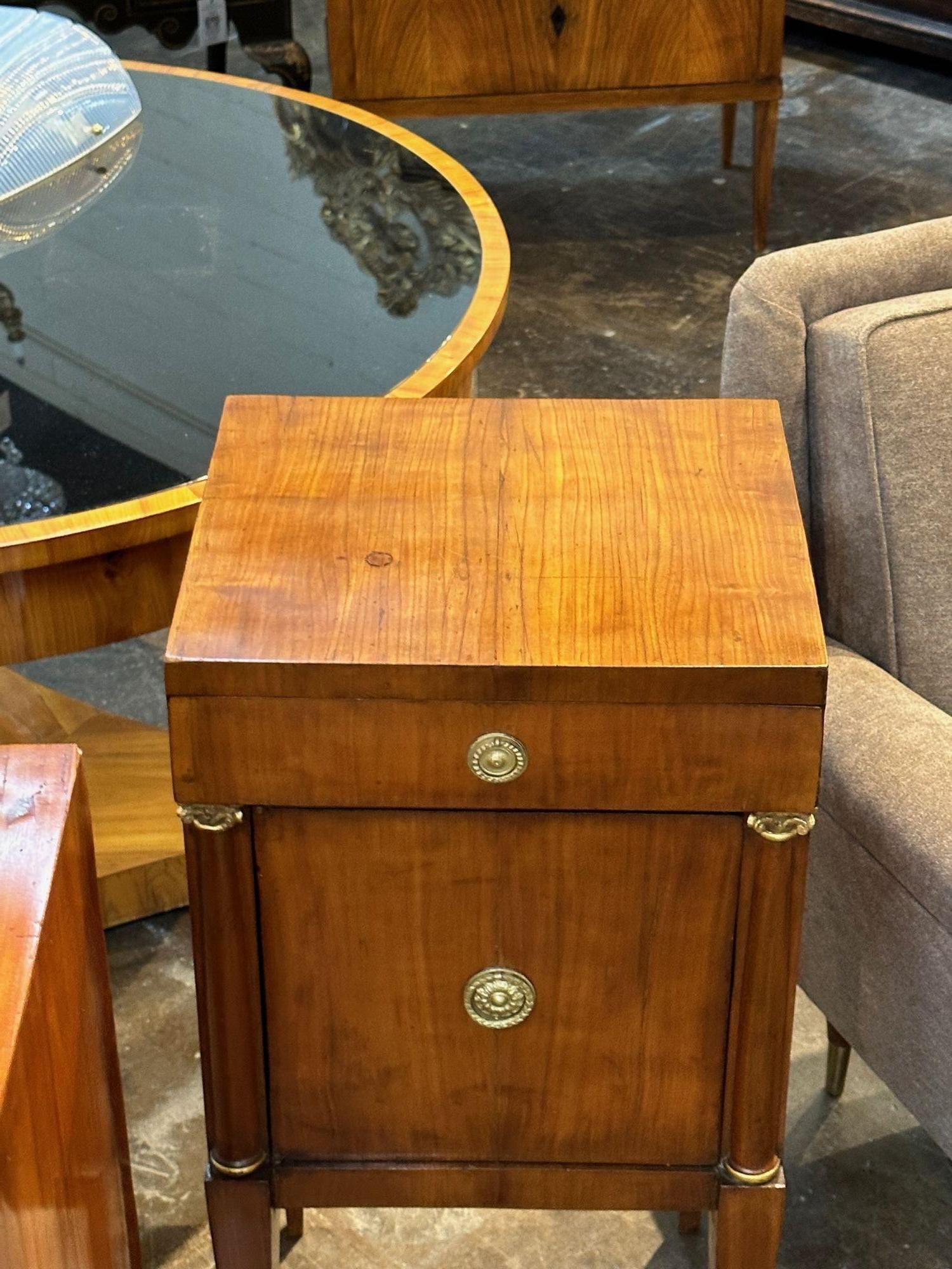 Pair of Italian Empire Walnut Side Tables For Sale 2