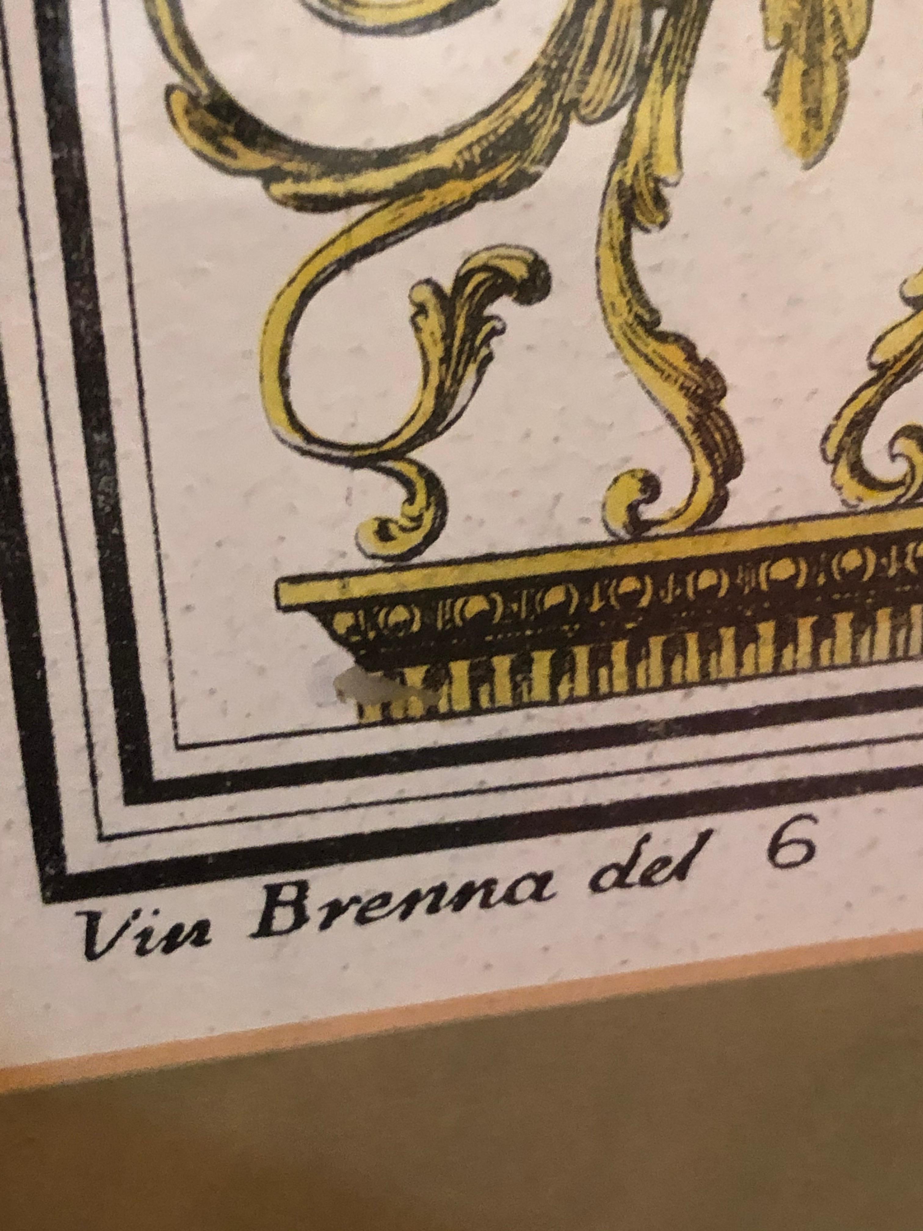 20ième siècle Paire de gravures italiennes signées Gio Ma Calsini dans des cadres dorés en vente