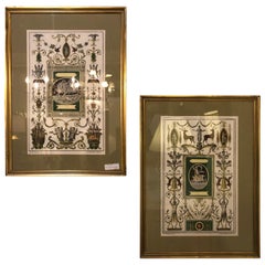 Pair of Italian Engravings Signed Gio Ma Calsini in Gilt Frames