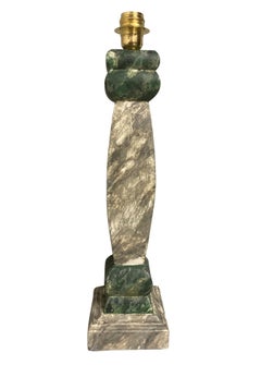 Pair Of Italian Faux Marble Balustrade Lamps
