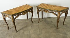 Italian 19th Century Faux Marble Painted Consoles - A Pair