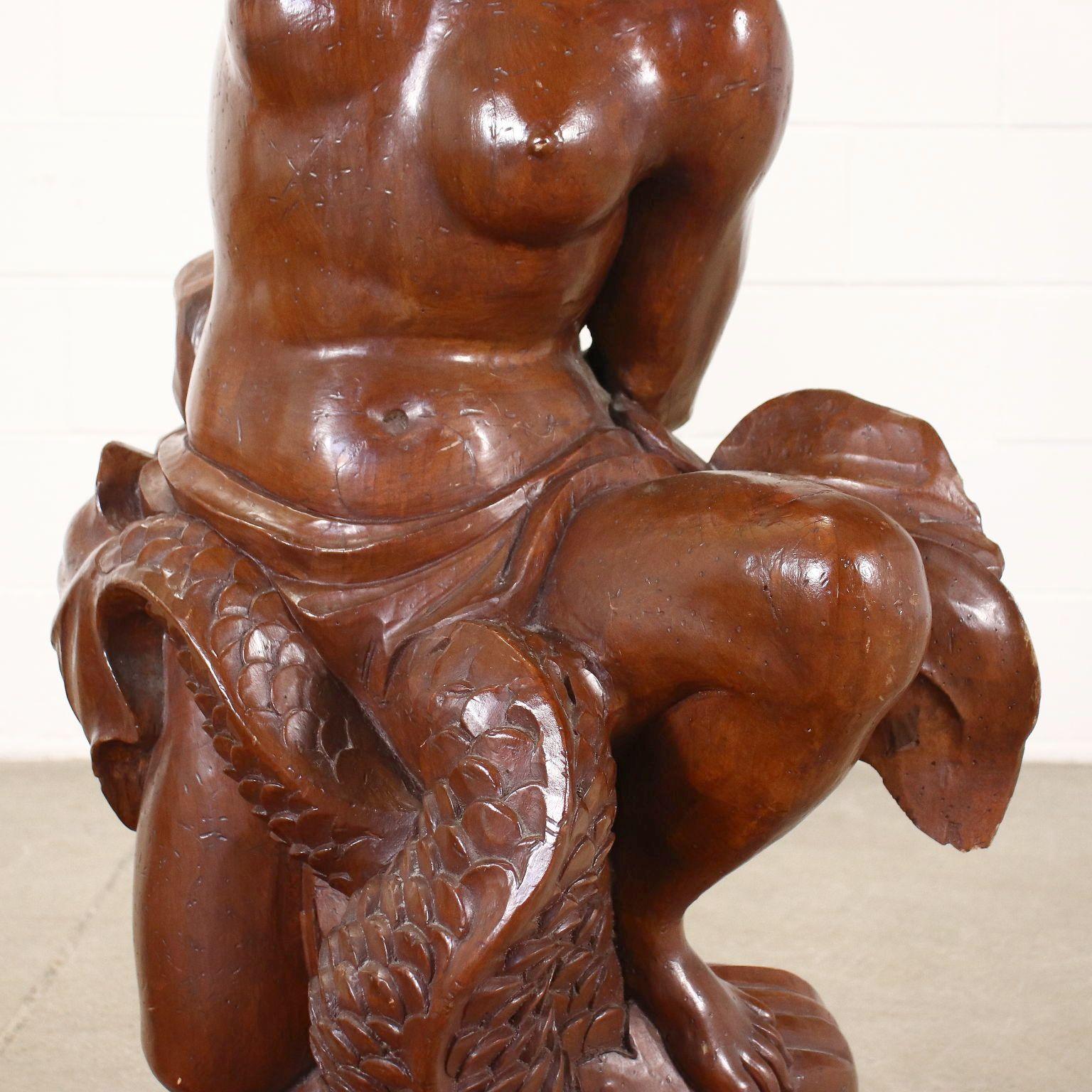 19th Century Pair of Italian Figural walnut Lamps - Circa 1820 For Sale