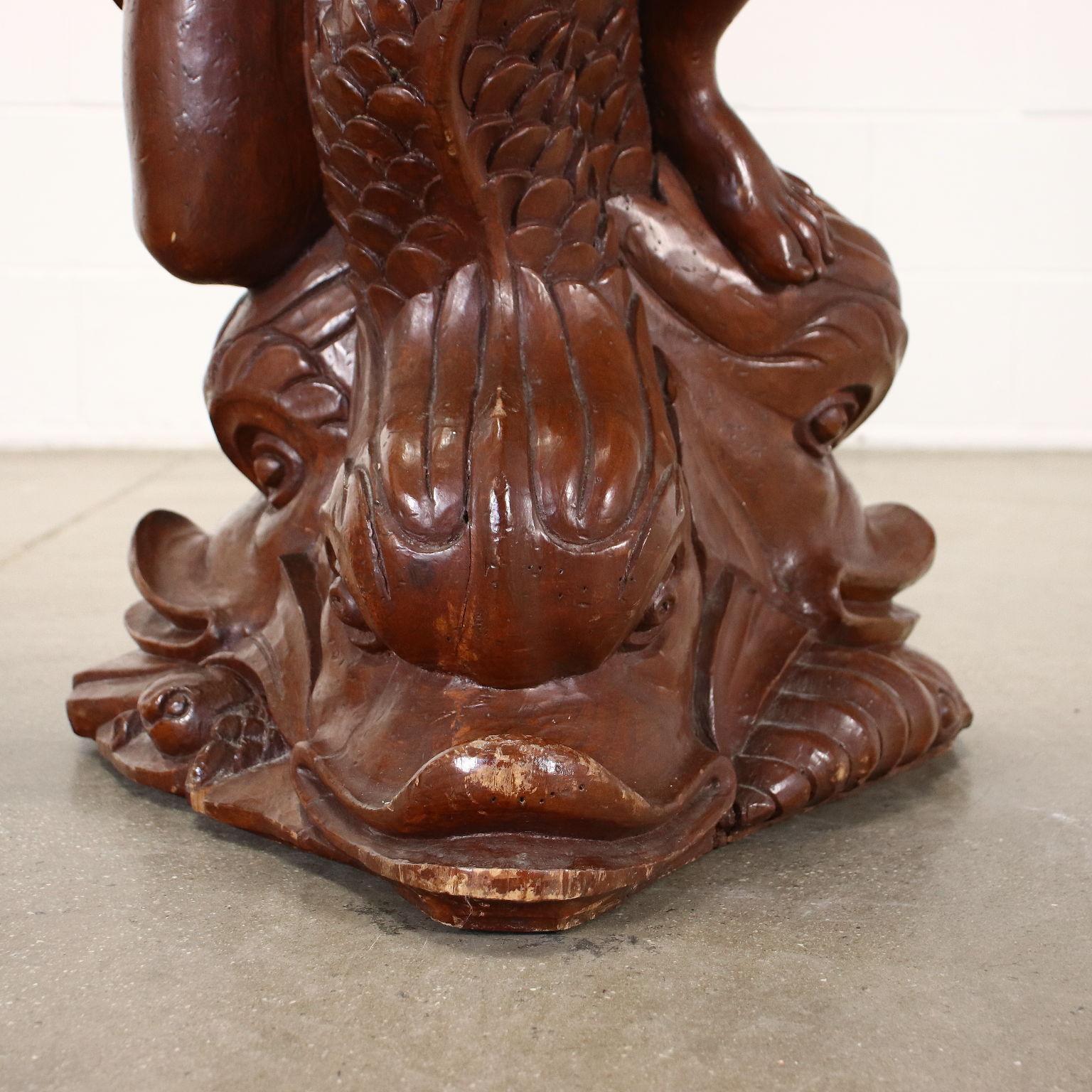 Walnut Pair of Italian Figural walnut Lamps - Circa 1820 For Sale