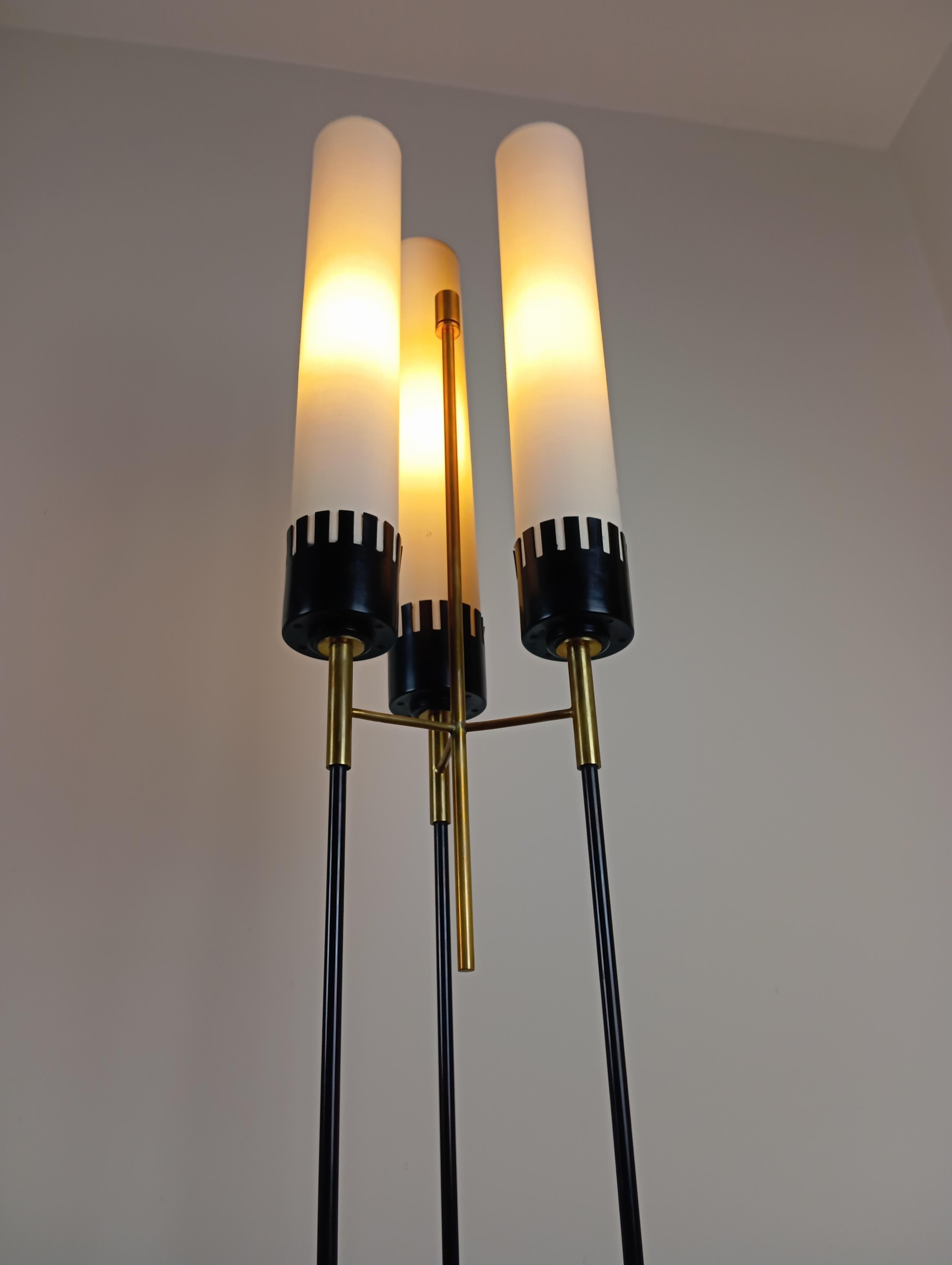 Pair of Italian floor lamps by Stilnovo circa 1950 For Sale 9