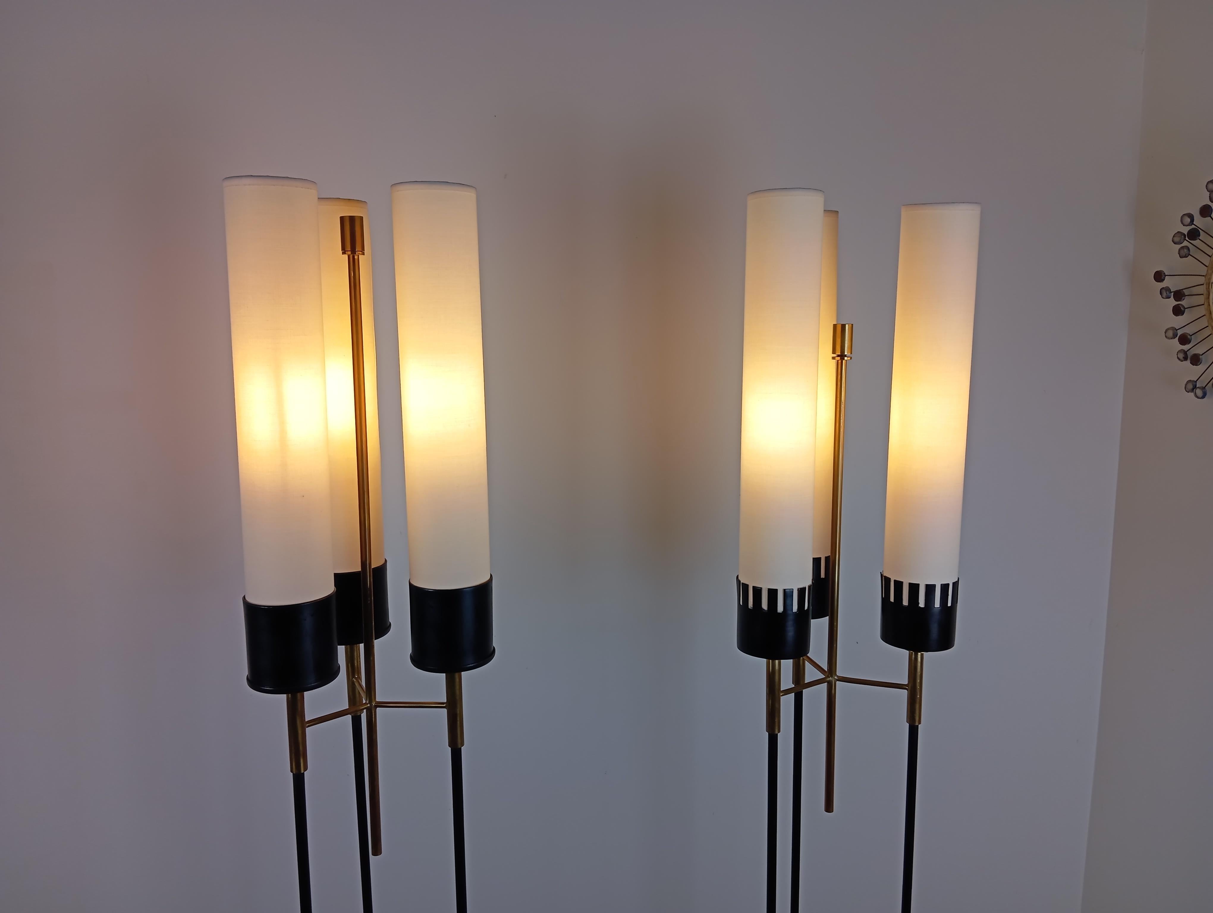 Pair of Italian floor lamps by Stilnovo circa 1950 For Sale 14