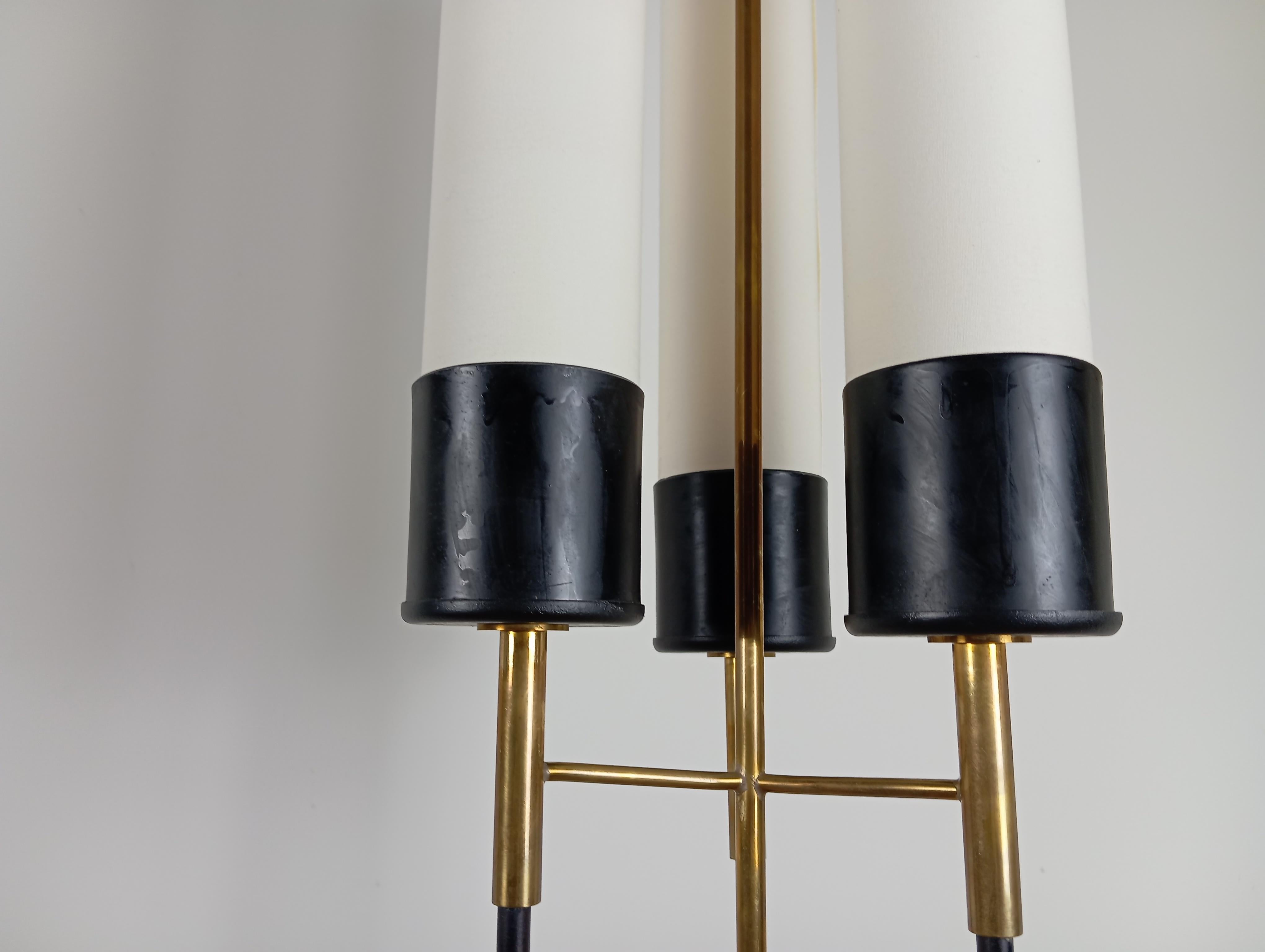 Metal Pair of Italian floor lamps by Stilnovo circa 1950 For Sale
