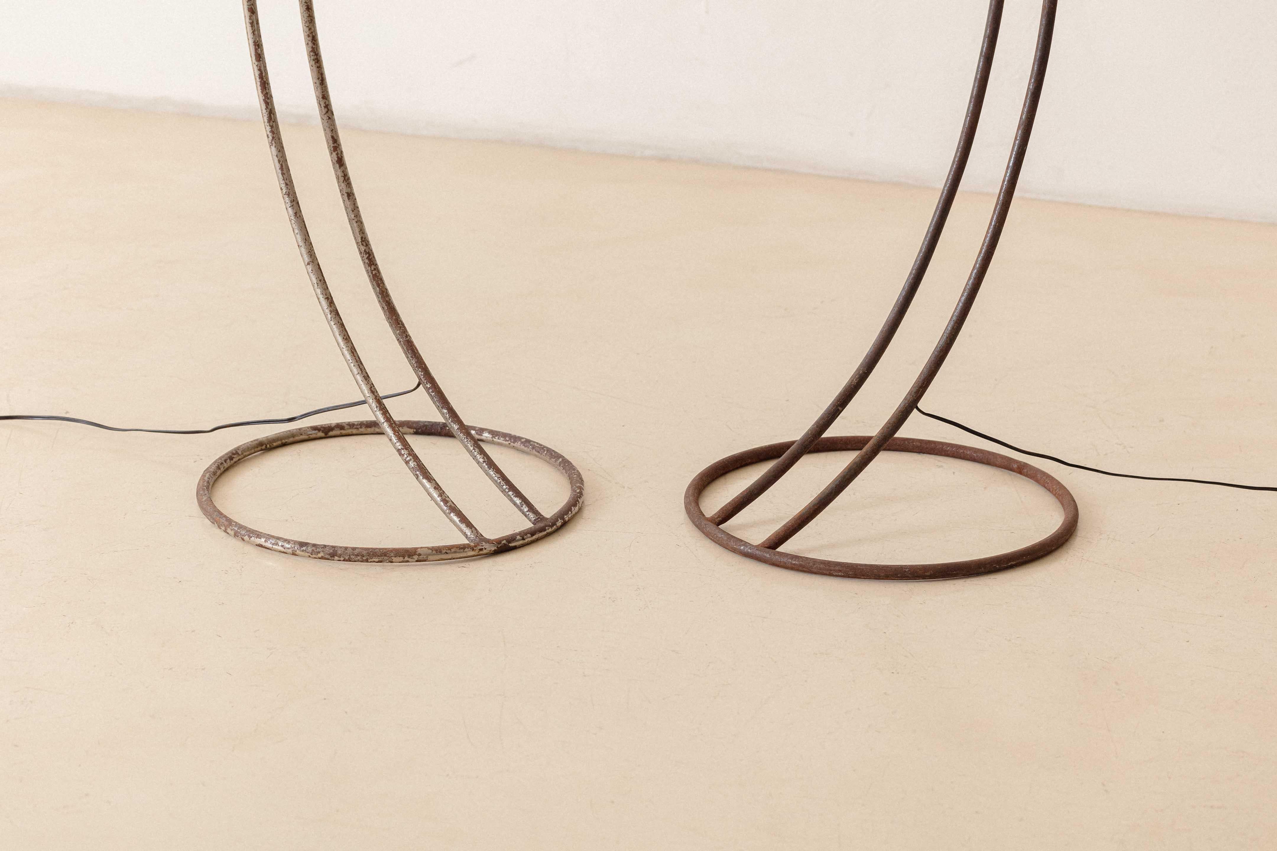Pair of Italian Floor Lamps by Unknown Designer, 1950s, Gino Sarfatti Style For Sale 1