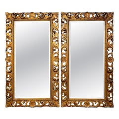 Pair of Italian Florentine Giltwood Mirrors