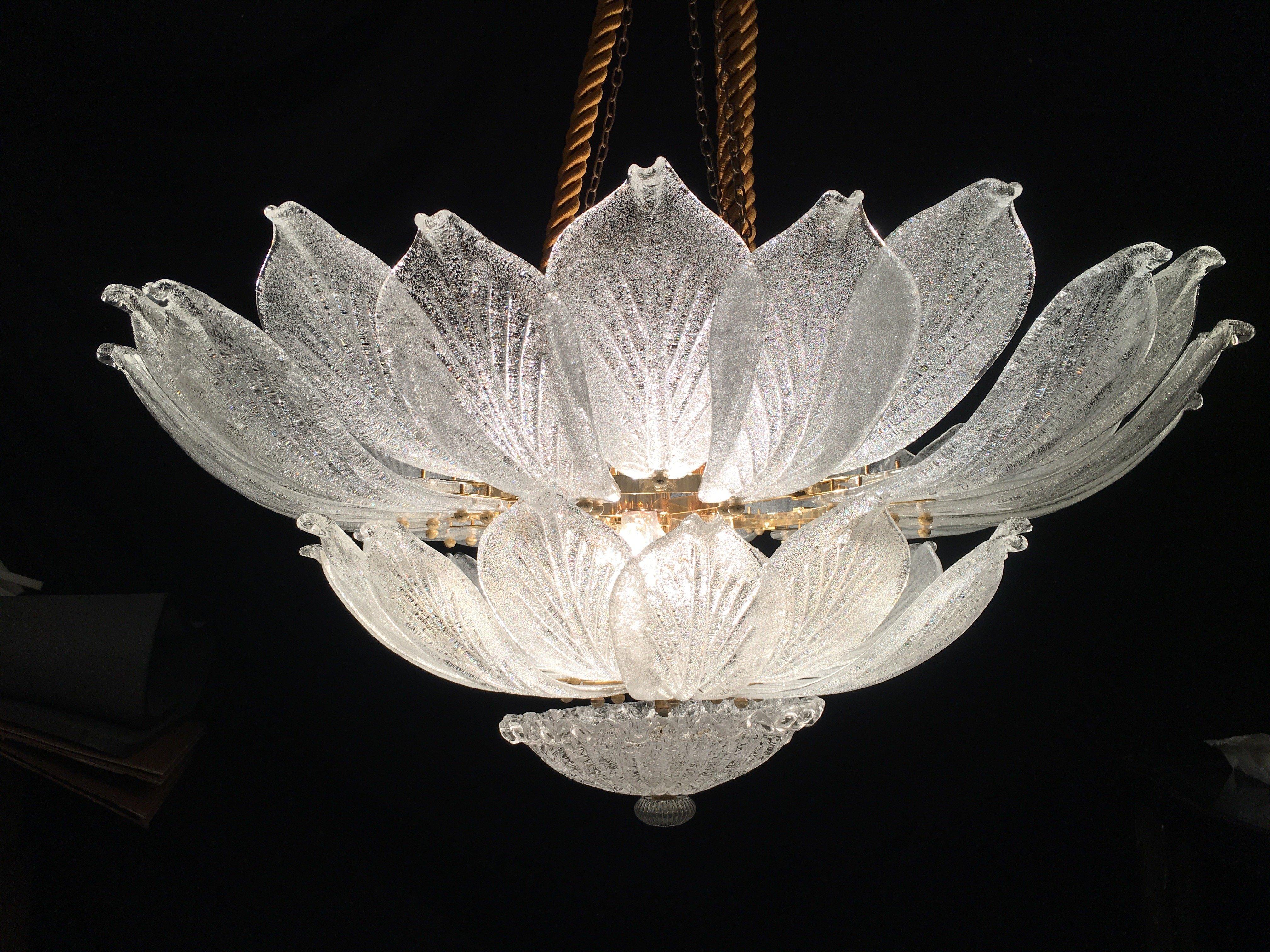 Pair of Italian Flush Mount Chandeliers, Murano In Excellent Condition In Budapest, HU