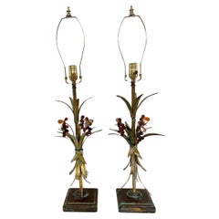 Pair of Italian Foliage Lamps