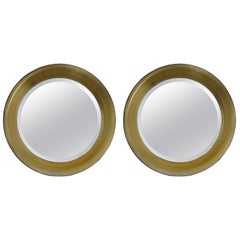 Pair Of Italian Fontana Arte Attributed Beveled Mirrors