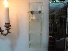 Pareja de apliques italianos de cristal inspirados en Fontana Arte