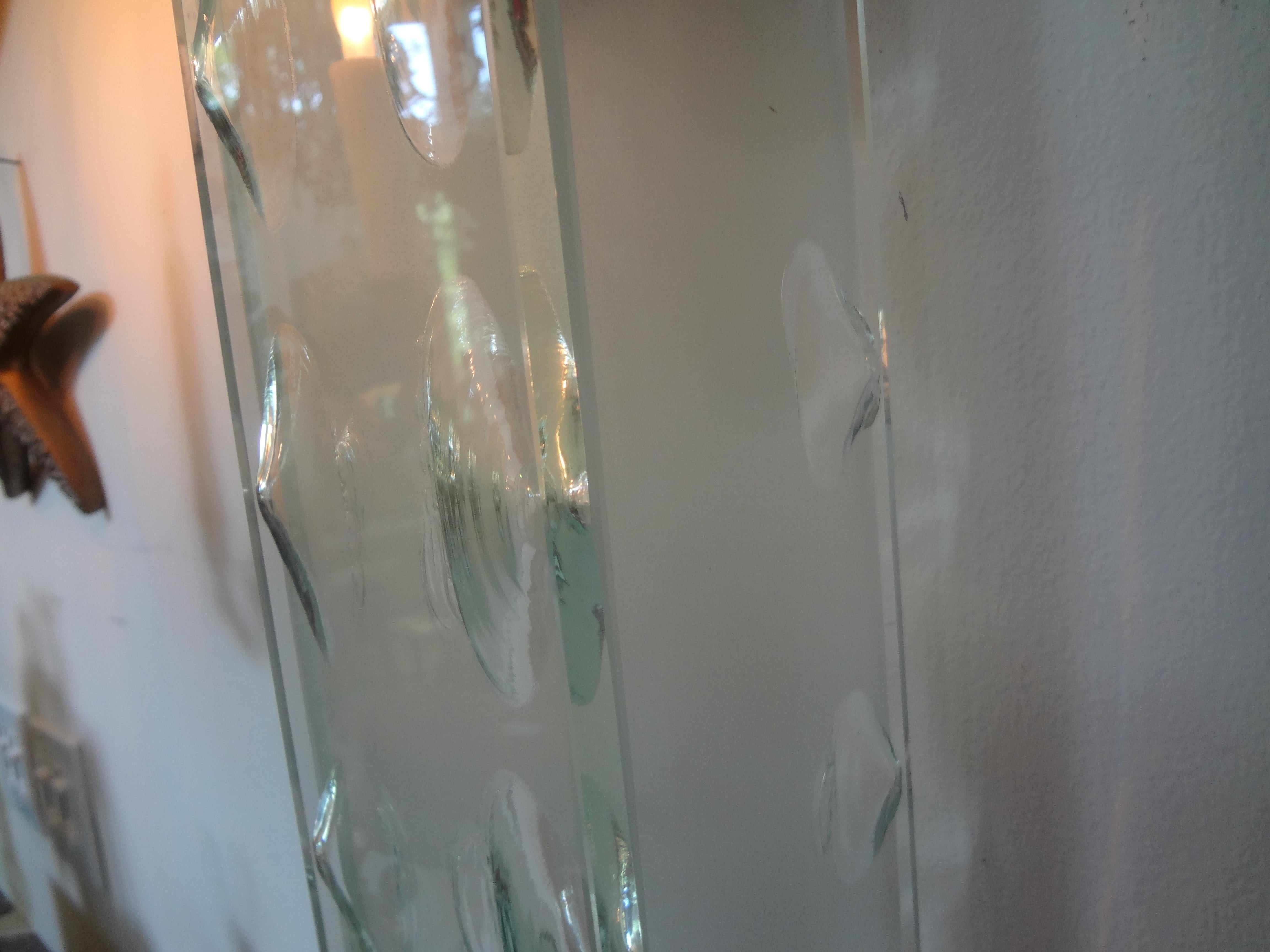 Paar italienische, von Fontana Arte inspirierte Glasleuchtern im Angebot 3