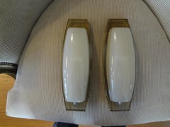 Coppia di lampade in vetro italiane in stile Fontana Arte