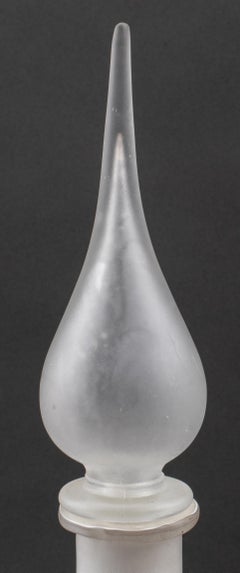 Pair of Italian Frosted White Glass Decanters