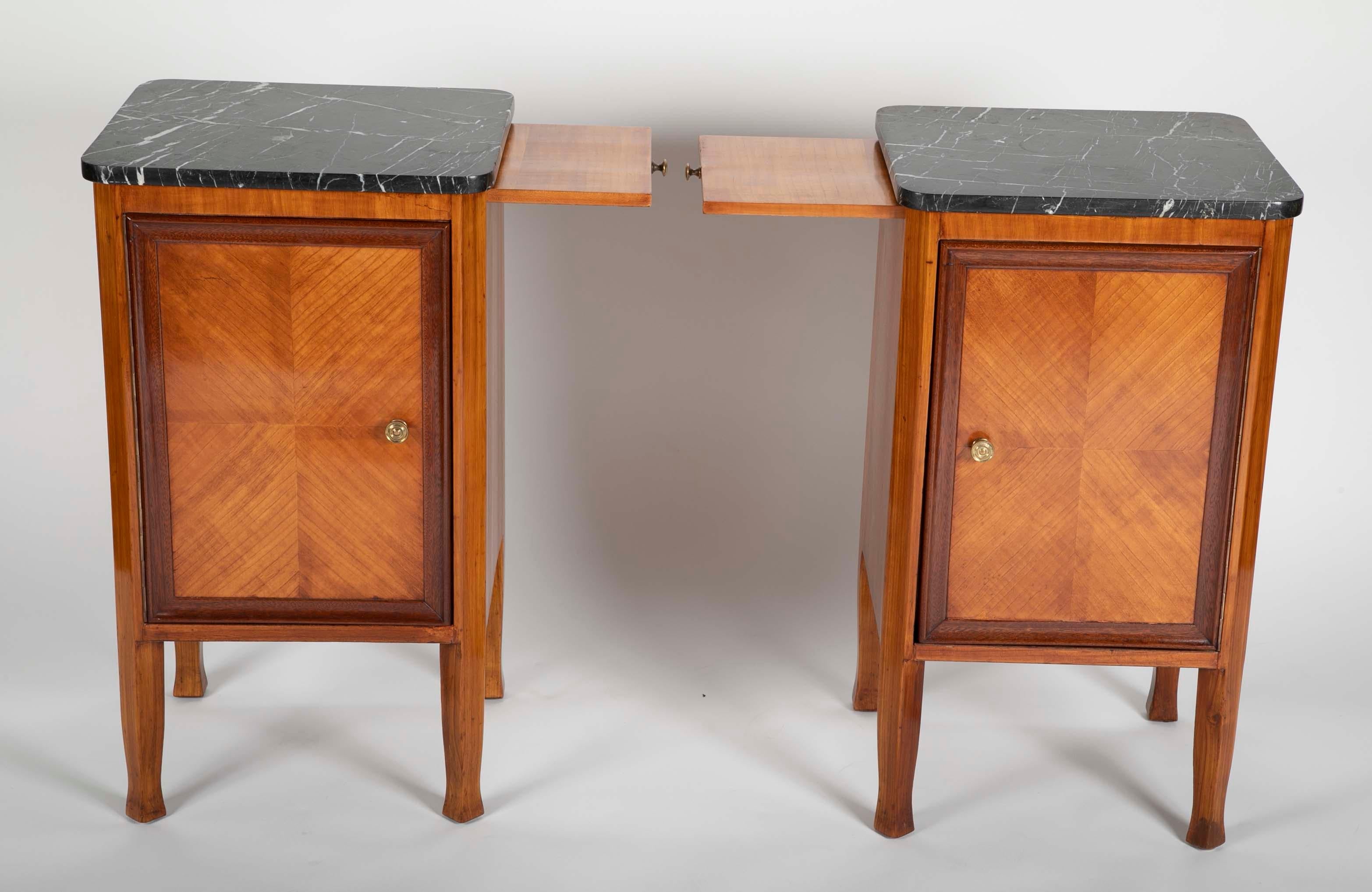 Pair of Italian Fruit Wood Bedside Cabinets 4